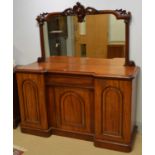 Victorian mahogany breakfront mirror-back sideboard.