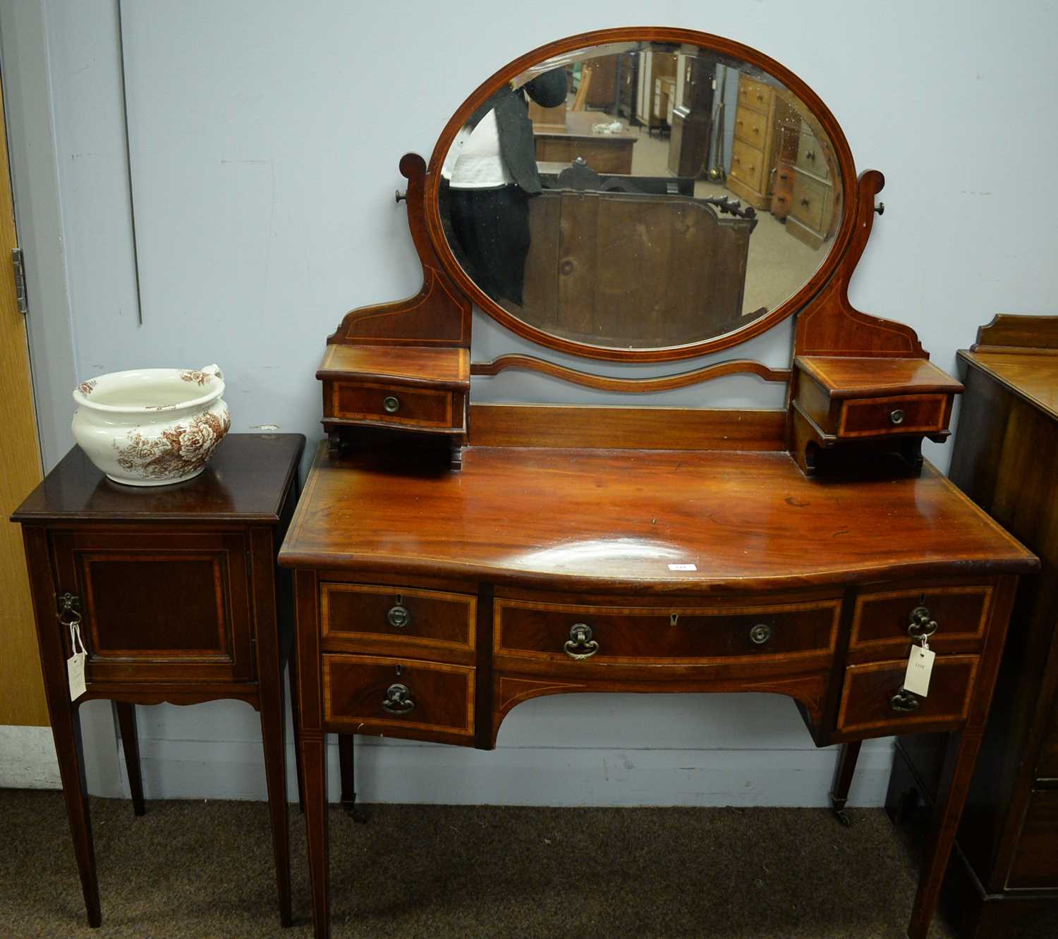 Edwardian wardrobe, dressing table and pot cupboard. - Image 2 of 3