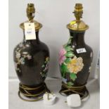 Pair of cloisonne enamel table lamps