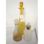 Selection of three glass decanters