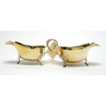 A pair of silver sauce boats,