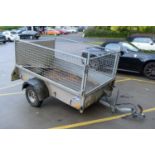 An Ifor Williams P6E galvanized steel trailer