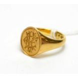 A Victorian 18ct gold signet ring.