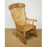 Early 20th Century elm rocking chair