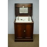 Early 20th Century mahogany train sink cabinet