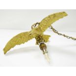 Gilt metal eagle light pendant