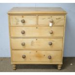 Early 20th Century stripped pine chest of drawers