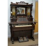 Early 20th Century mahogany melodeon