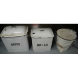 Two vintage bread baskets and other kitchen items