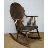 Early 20th Century French oak rocking chair