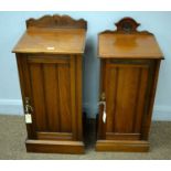 Two Edwardian walnut bedside cabinets