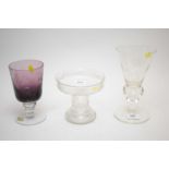 Wedgwood glass goblet, Royal Commemorative glass goblet and another