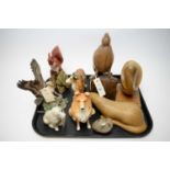 Selection of ceramic, carved wood and other animal figures