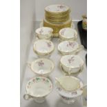 Victorian floral and gilt part tea service,