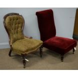 Victorian easy chair and an easy chair