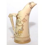 A Royal Worcester blush ivory tusk jug