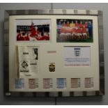 An England international football team commemorative display