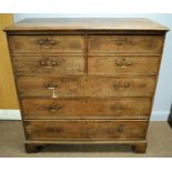 A Georgian oak chest of drawers