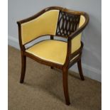 Edwardian inlaid mahogany tub armchair.