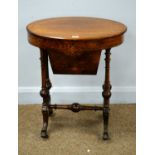 A Victorian walnut work table