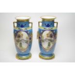 A pair of Noritake porcelain vases