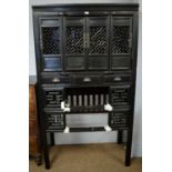 A Chinese ebonised side cabinet