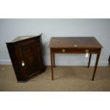 Mahogany side table and oak corner cabinet