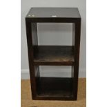 An Asian ebonised hardwood shelf unit