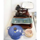 Set of Avery kitchen scales and other items