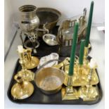 Selection of silver, silver plated and brass ware