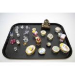 Selection of enamel pill boxes and Swarovski crystal items