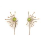 A pair of limited edition peridot earrings by Catherine Best,