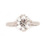 A brilliant cut solitaire diamond ring