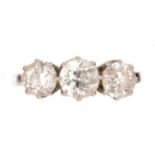 A three stone diamond ring,