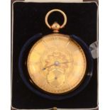 A Victorian 18ct yellow gold cased open faced pocket watch,