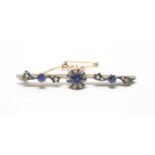 Sapphire and diamond bar brooch