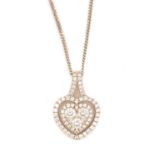 A diamond set heart shaped pendant,