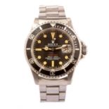 A stainless steel Rolex Oyster Perpetual Date 'Red Writing' Submariner bracelet watch,