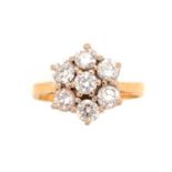 A diamond cluster ring,