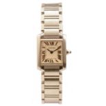 A Cartier Tank Francaise lady's steel cased bracelet watch,