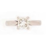 A Princess-cut solitaire diamond ring