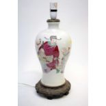 Chinese Famille Rose table lamp vase