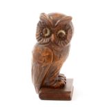 An early 20th Century German Black Forrest owl pattern clock,
