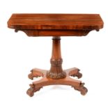 A Victorian rosewood card table