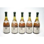 Five bottles of Clos du Chateau, Bourgogne Chardonnay 1980