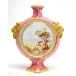 A Derby Crown Porcelain Company moon flask