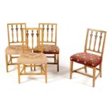 Four George III salon painted salon chairs