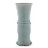 A Chinese celadon gu-shaped vase,