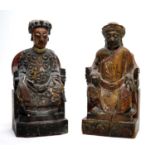 pair of Burmese wood figures