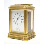 Breguet: a late 19th Century French gilt brass carriage alarm clock